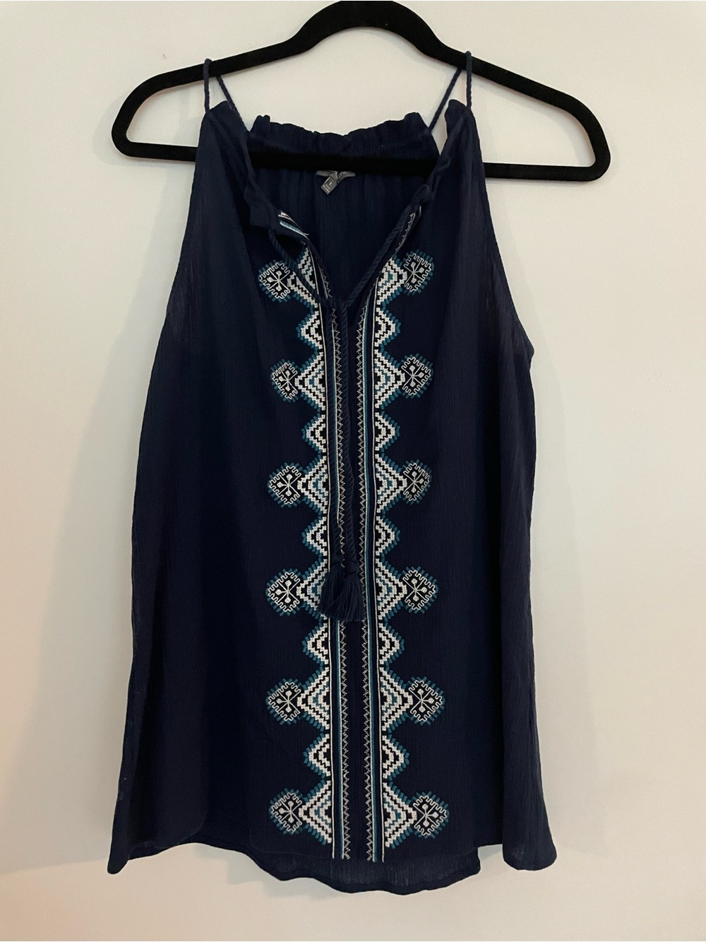 Market & Spruce Embroidered Tank Top Boho Summer Vibes - Size L